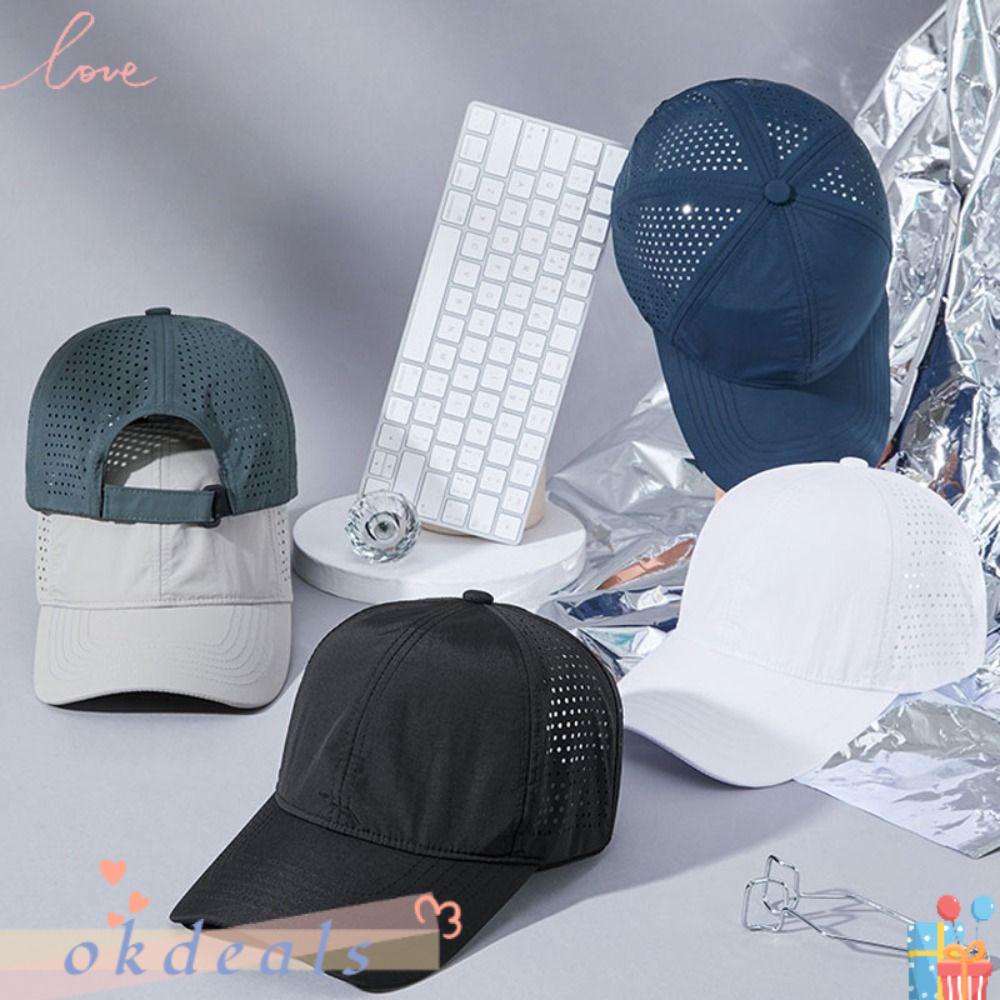 Mũ Lưỡi Trai Phối Lưới Màu Trơn Mau Khô Thời Trang