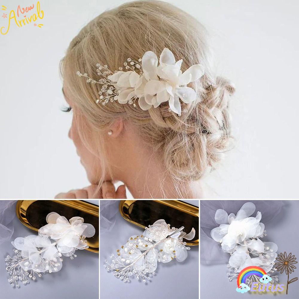 Kẹp Tóc Hình Hoa Đính Đá Xinh Xắn Cho Cô Dâu