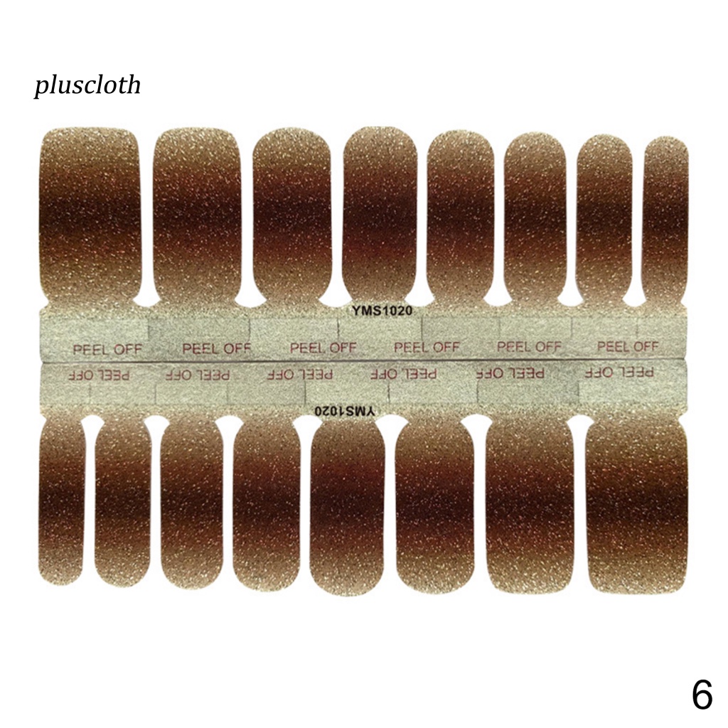 Miếng Dán Móng Tay Tự Dính Màu Gradient Lấp Lánh Thời Trang Cho Nữ