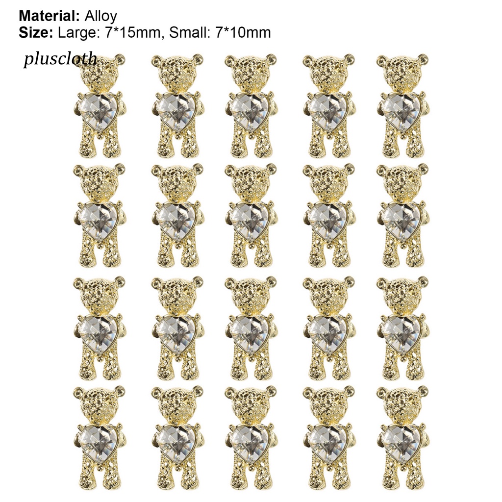 Túi 20 Phụ Kiện Trang Trí Móng Tay Hình Gấu 3D Dễ Thương