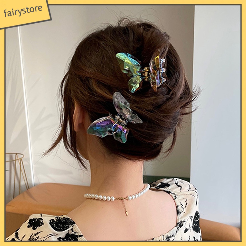 Kẹp Càng Cua Bằng Acrylic Trong Suốt Chống Trượt Tạo Kiểu Tóc