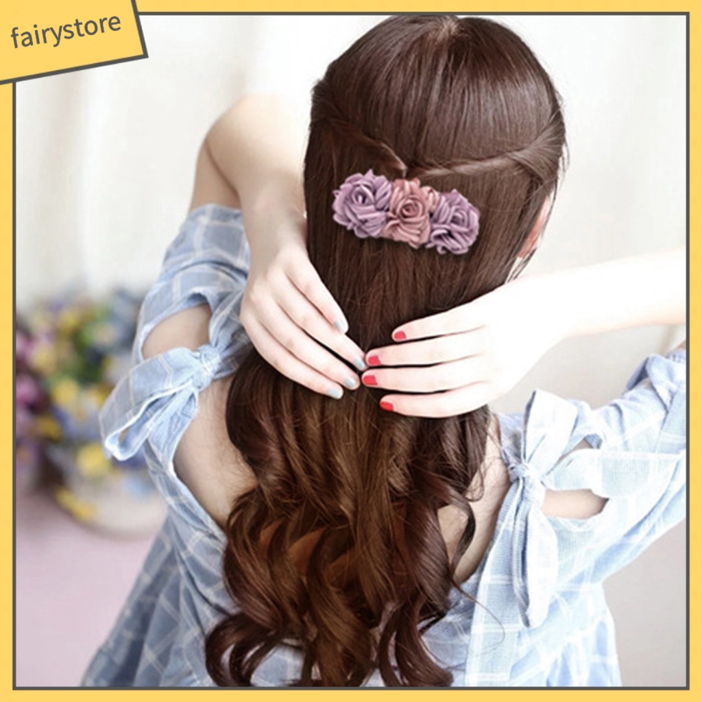 Kẹp Tóc Hoa Màu Sắc Tươi Tắn Co Giãn Cho Nữ