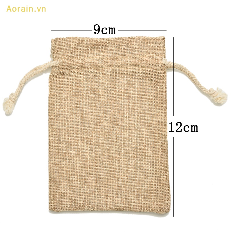 {Aorain} Túi Dây Rút Vải Bố Mộc Mạc Mini Đựng Cà Vạt Cho Tiệc Cưới.