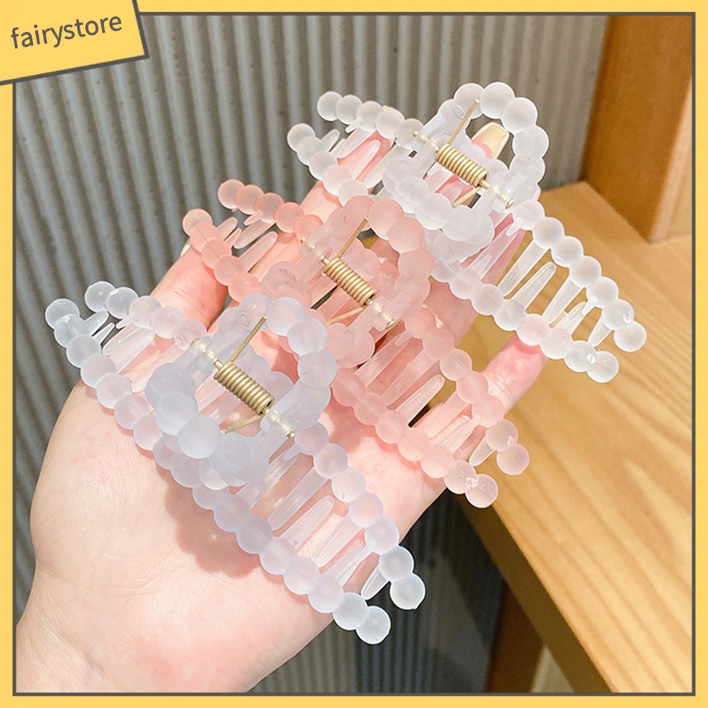 Set 4 Kẹp Tóc Càng Cua Acrylic Trong Suốt Màu Kẹo Tạo Kiểu Tóc Thời Trang