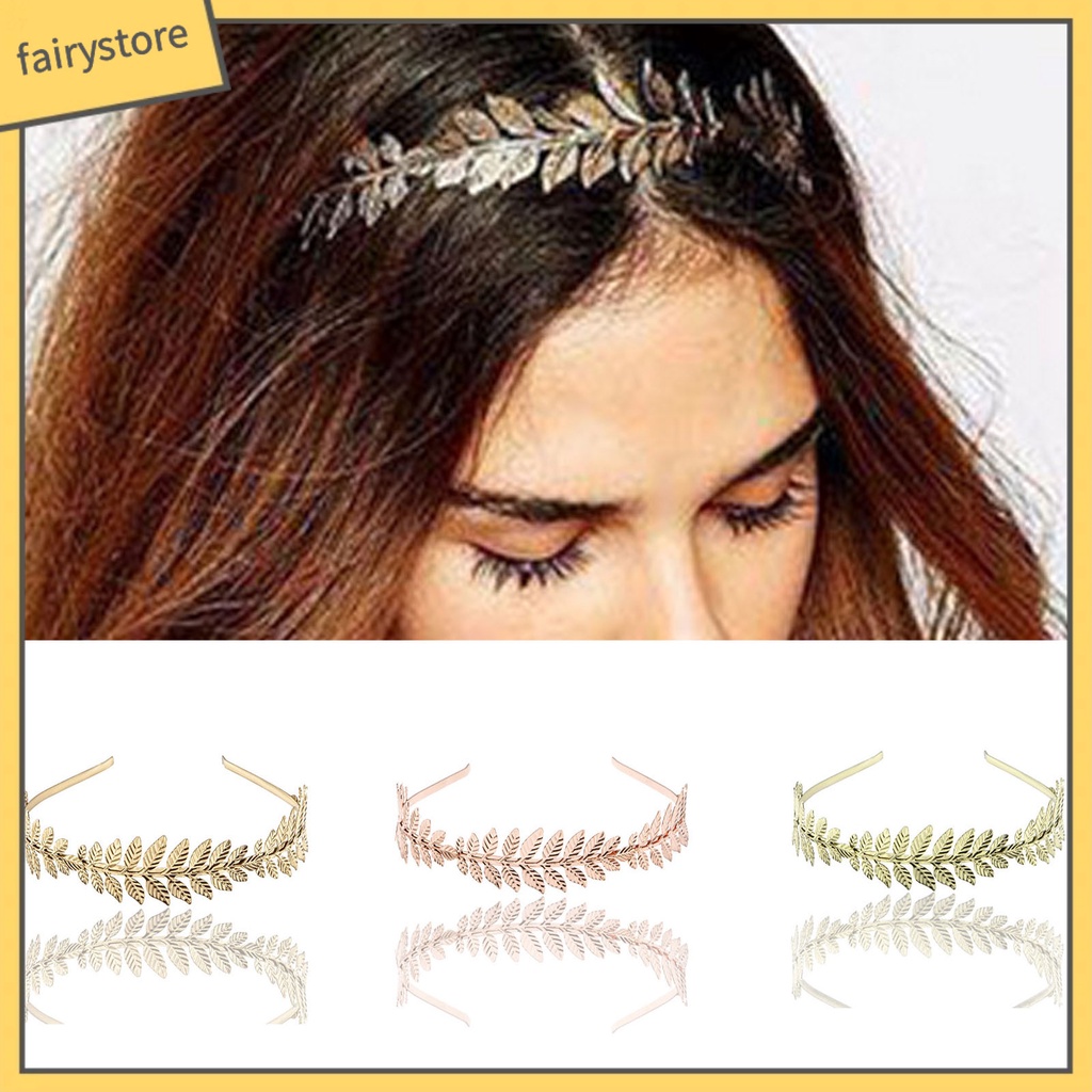 Băng Đô Cài Tóc Hình Cành Lá Lâu Trôi Không Phai Màu Cho Cô Dâu