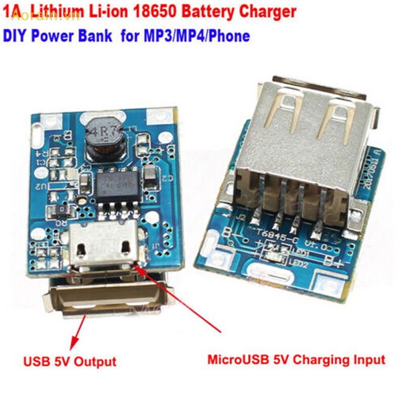 Bộ 2 Bảng Mạch Sạc Micro USB 5V Li-ion 18650 Chất Lượng Cao