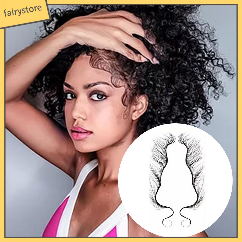 1 Cặp Miếng Dán Tóc Giả Xoăn Tự Nhiên Chống Nước Lâu Trôi Dễ Sử Dụng Dành Cho Bạn Nữ