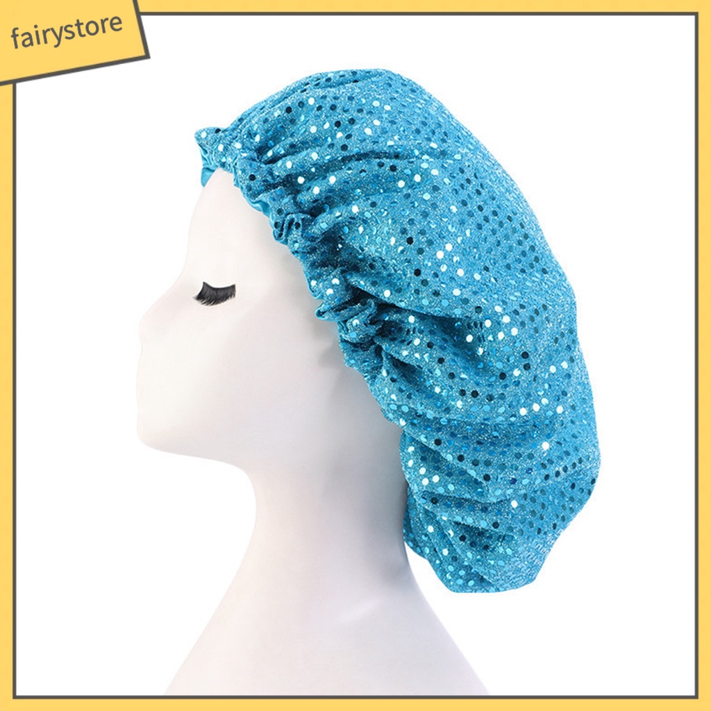Mũ Trùm Đầu Co Giãn Đính Kim Sa Lấp Lánh Có Thể Điều Chỉnh Chăm Sóc Tóc Khi Ngủ