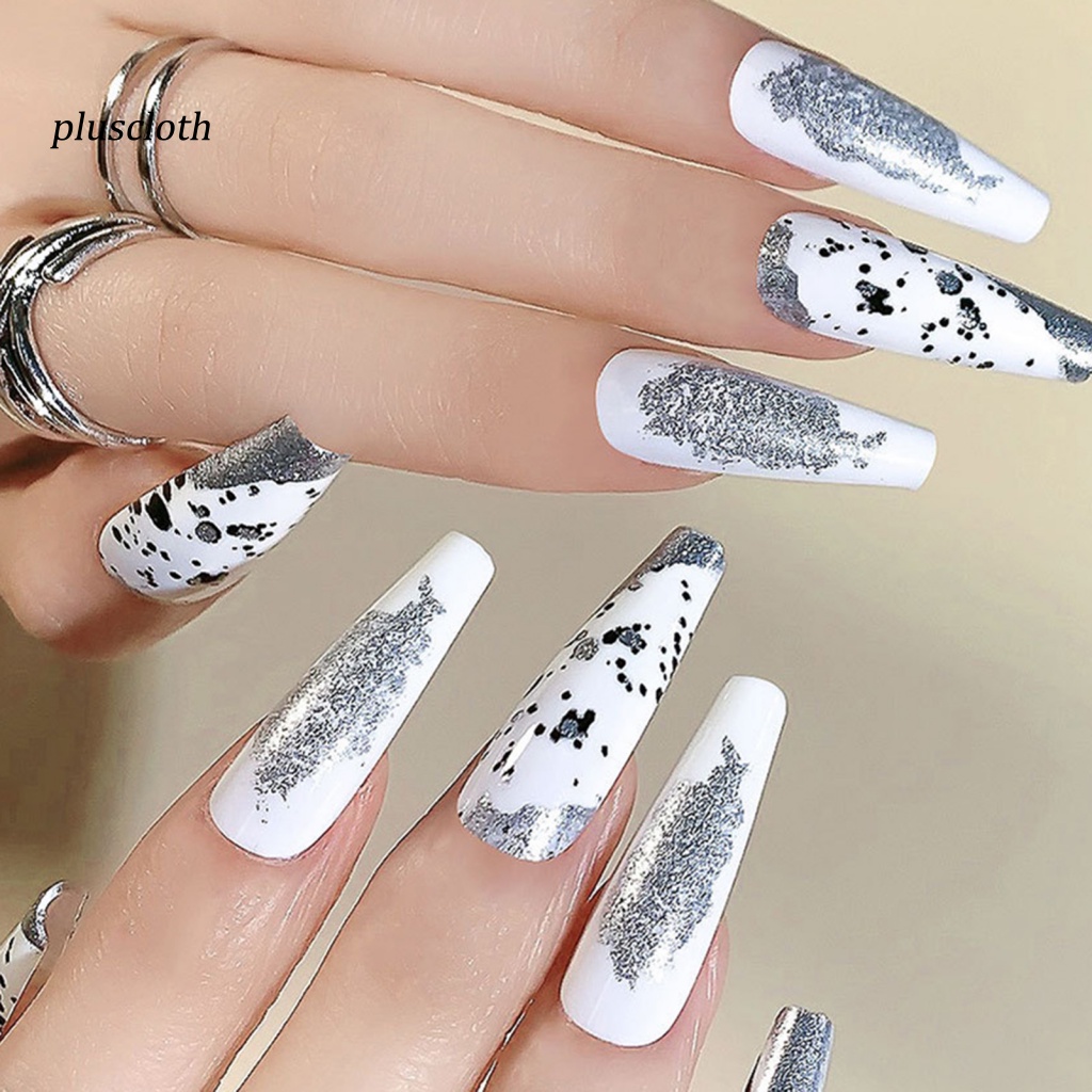 Bộ 24 Móng Tay Giả Siêu Mỏng Che Phủ Toàn Diện Phong Cách Pháp Sang Trọng