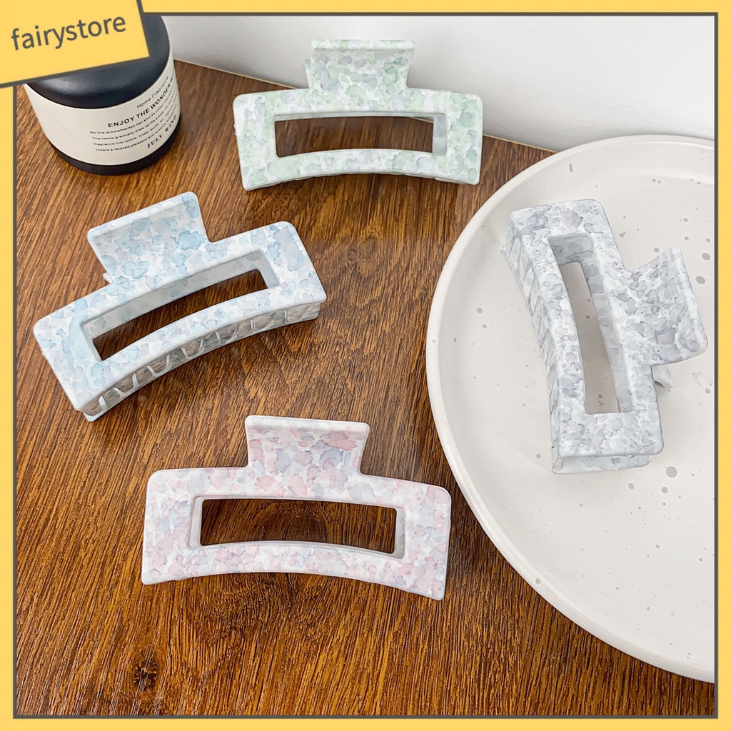 Kẹp Tóc Càng Cua Tạo Kiểu Tóc Có Răng Chống Gãy In Họa Tiết Phong Cách Vintage Thanh Lịch Dành Cho Nữ