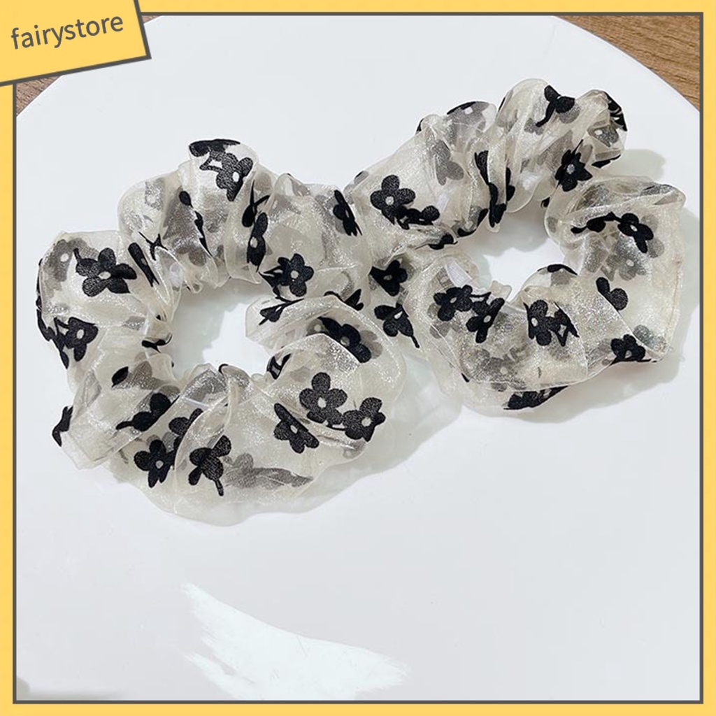 Dây Cột Tóc Co Giãn Chống Trượt Đính Hoa Xinh Xắn Cho Nữ