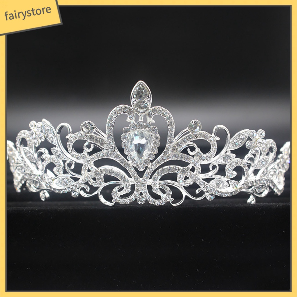 Cài Tóc Hình Vương Miện Đính Đá Thủ Công Dành Cho Cô Dâu