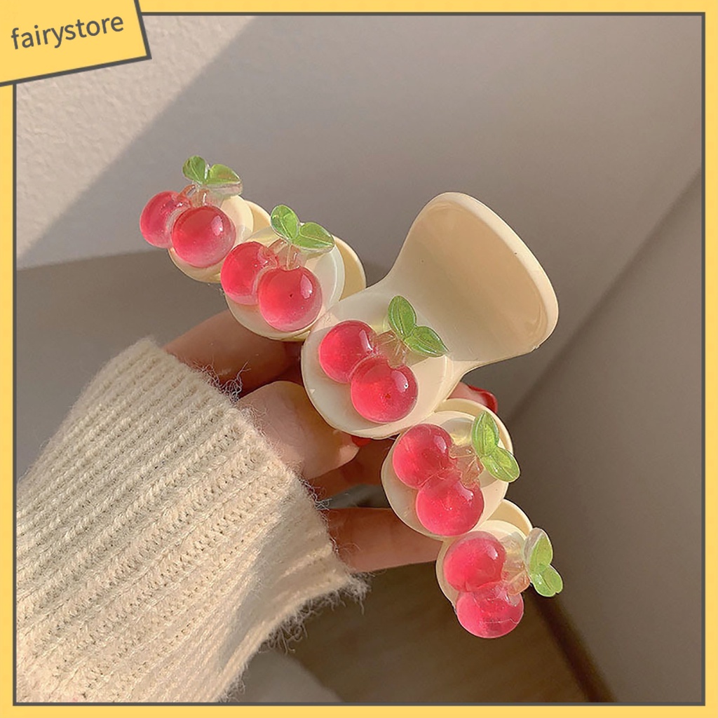 Kẹp Tóc Hình Răng Cá Mập Màu Đào Trong Suốt Thanh Lịch Cho Nữ