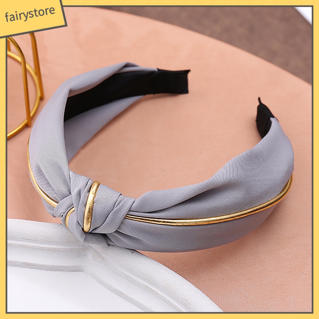 Băng Đô Cài Tóc Bản Rộng Thiết Kế Thắt Nút Đơn Giản Cho Nữ