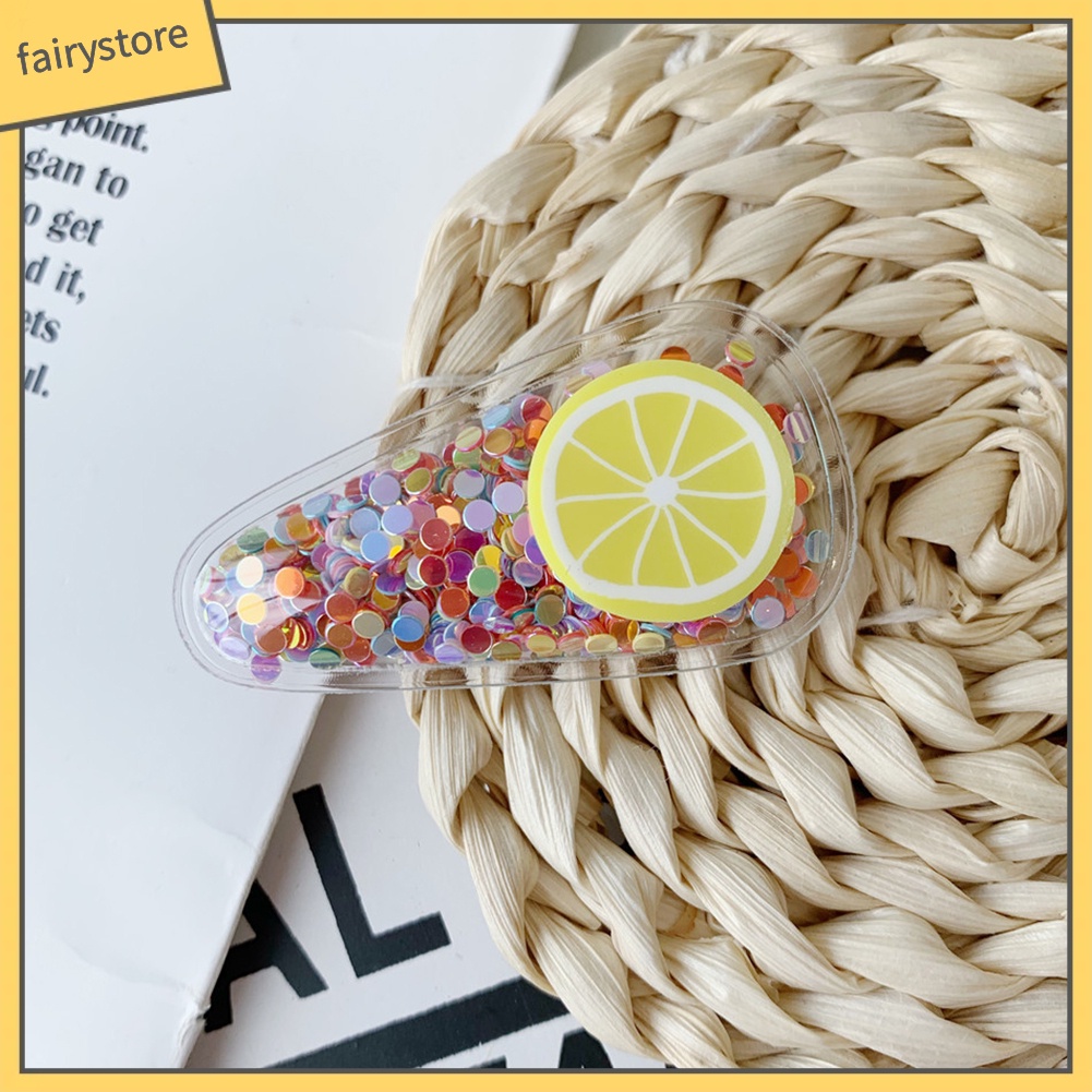 Kẹp Tóc Mái Bằng Sequin Họa Tiết Trái Cây Thời Trang Cho Bé Gái