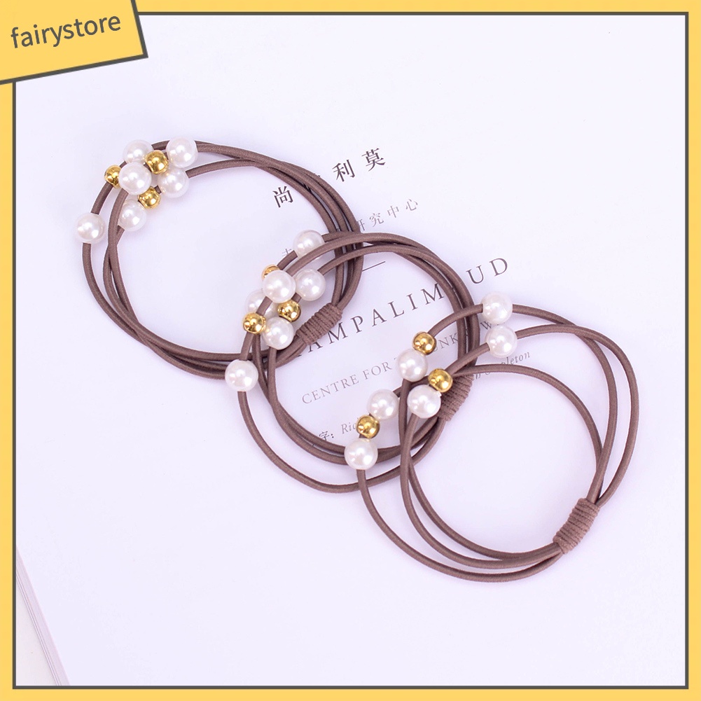 Dây Cột Tóc Co Giãn Đính Ngọc Trai Giả Dễ Thương Cho Nữ