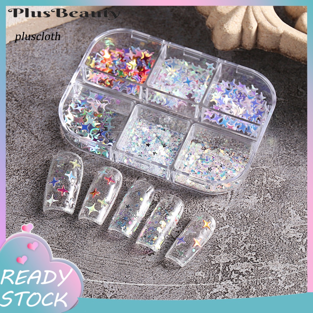1 Hộp Sequin Lấp Lánh Trang Trí Móng Tay Không Gây Kích Ứng DIY