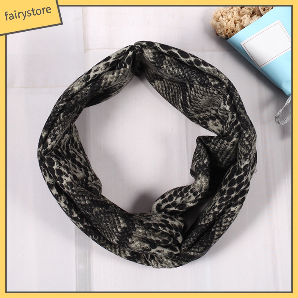 Băng Đô Cài Tóc Bản Rộng Co Giãn In Họa Tiết Da Rắn Dùng Tập Yoga / Thể Thao Cho Nữ