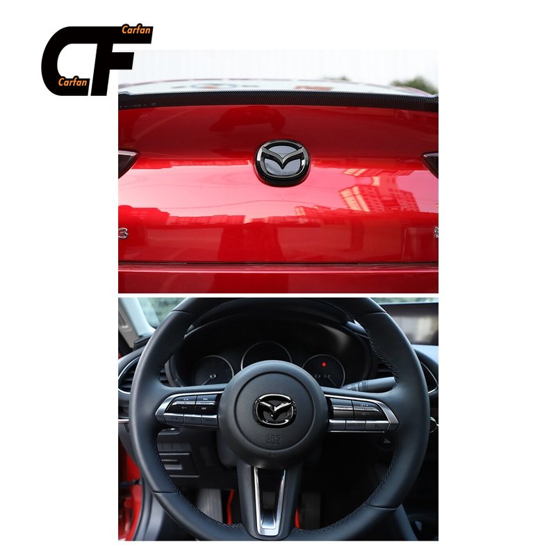 Miếng Dán Trang Trí Vô Lăng Xe Hơi Mazda Logo 3 Axela 2020 ABS
