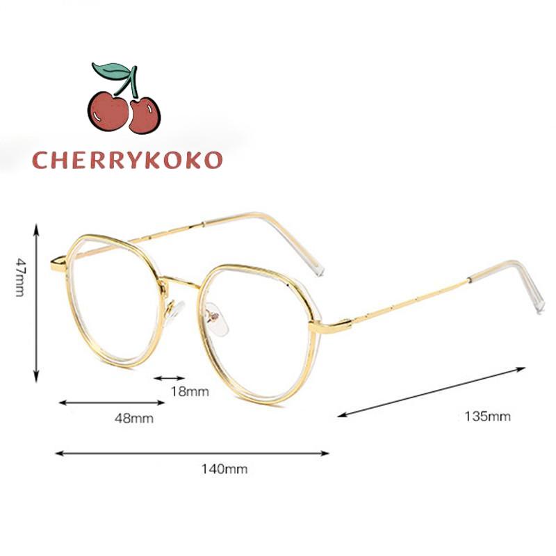 🍒🍒CHERRYKOKO Mắt kính gọng kim loại chống ánh sáng xanh thời trang dành cho nữ