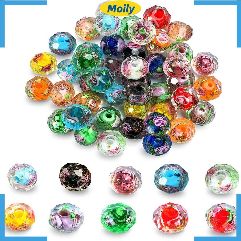 MOILYVN Set 60 Hạt Thủy Tinh Tròn 10mm Làm Đồ Thủ Công 60Mm