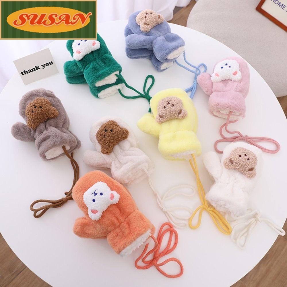 Găng Tay 3D Hình Gấu Mềm Mại Cho Bé 2-6 Tuổi