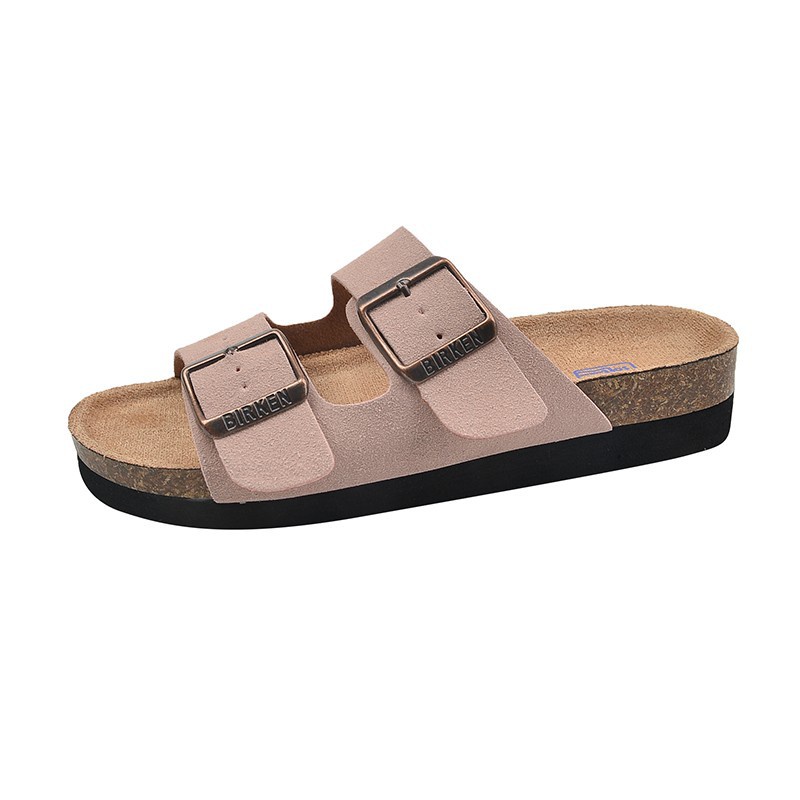 Duoya Tóc Thẳng ~ [Hàng Có Sẵn] Giày Sandal Birken Đế Dày Bằng Da Mềm Có Khóa Kim Loại Dành Cho Nữ Miễn Phí Vận Chuyển