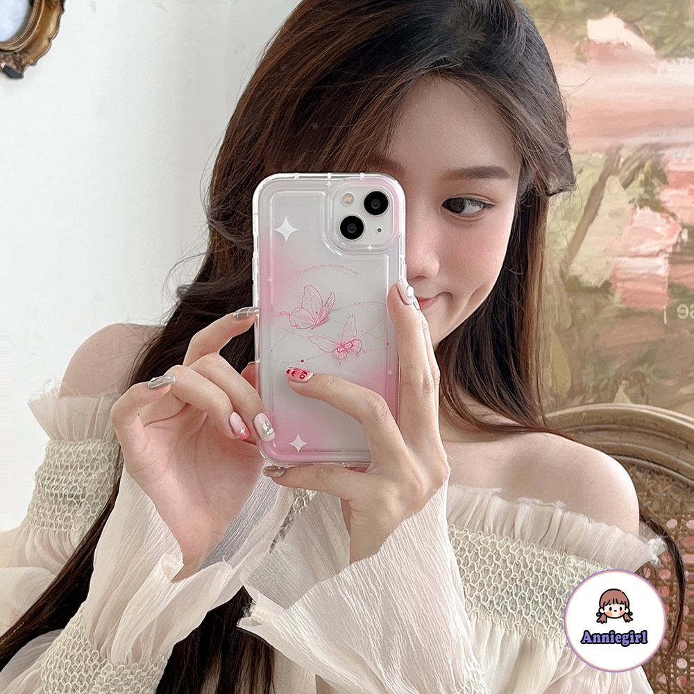 Ốp Điện Thoại TPU Mềm Họa Tiết Bướm Hồng Cho IPhone 11 14 Pro Max 13 Pro Max 12 IPhone X XS XR 7 8 Plus