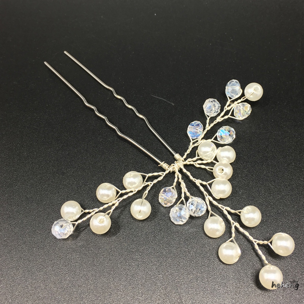 Trâm Cài Tóc Chữ U Đính Ngọc Trai Cho Cô Dâu