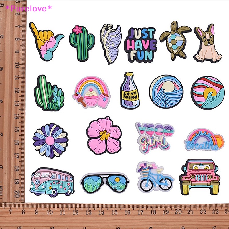 Set 10 Phụ Kiện Khóa Giày Bằng PVC Họa Tiết Hoạt Hình Dễ Thương Cho Jibz Charm Kids Mới