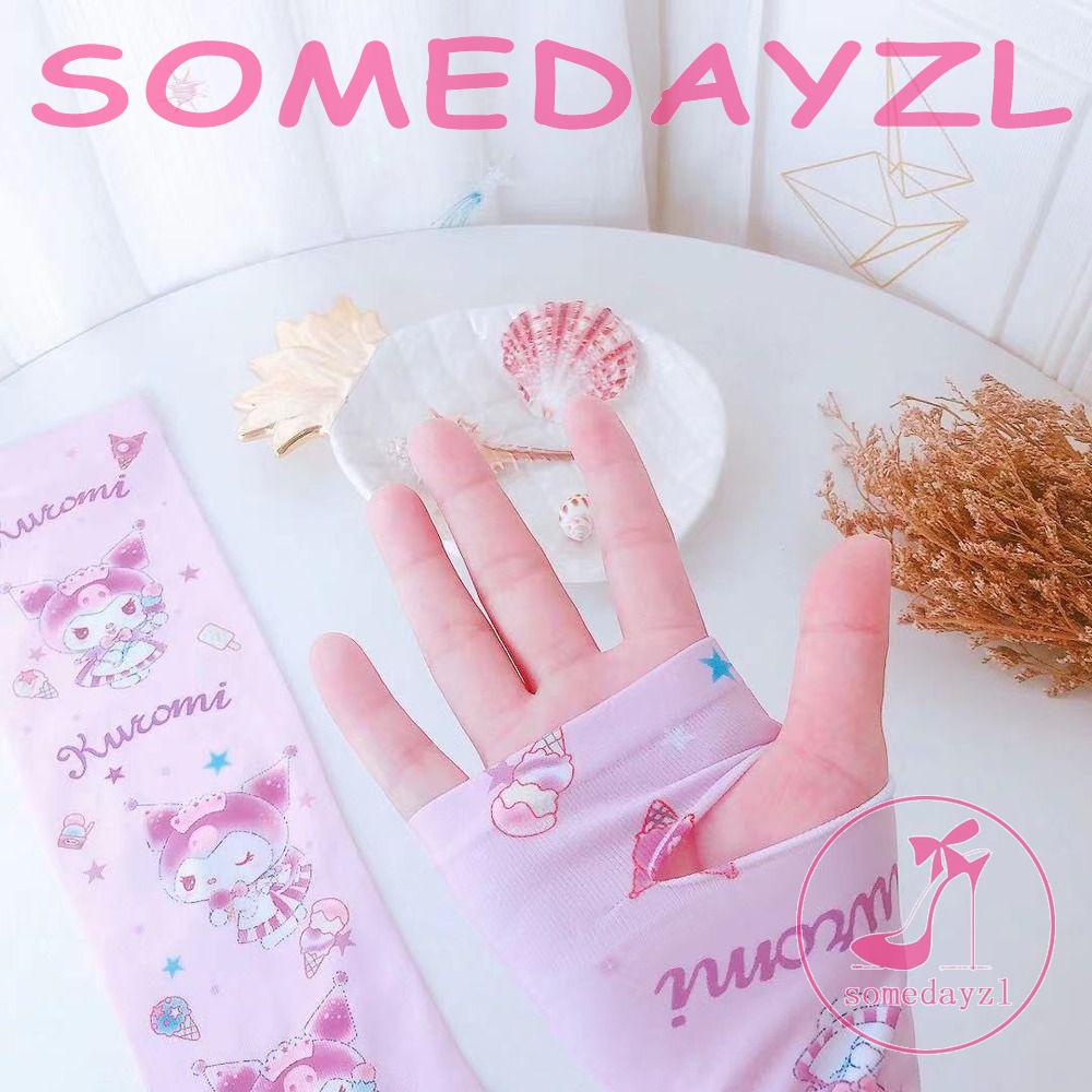 Găng Cánh Tay Chống Nắng Thoáng Khí Chống Tia UV In Họa Tiết Hoạt Hình Cinnamoroll Dễ Thương Cho Bé Gái