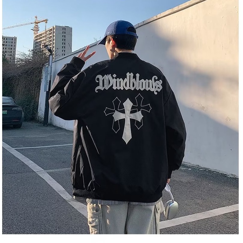 Áo Khoác Bóng Chày Thêu Họa Tiết Phong Cách Âu Mỹ Cổ Điển Thời Trang Cho Nam