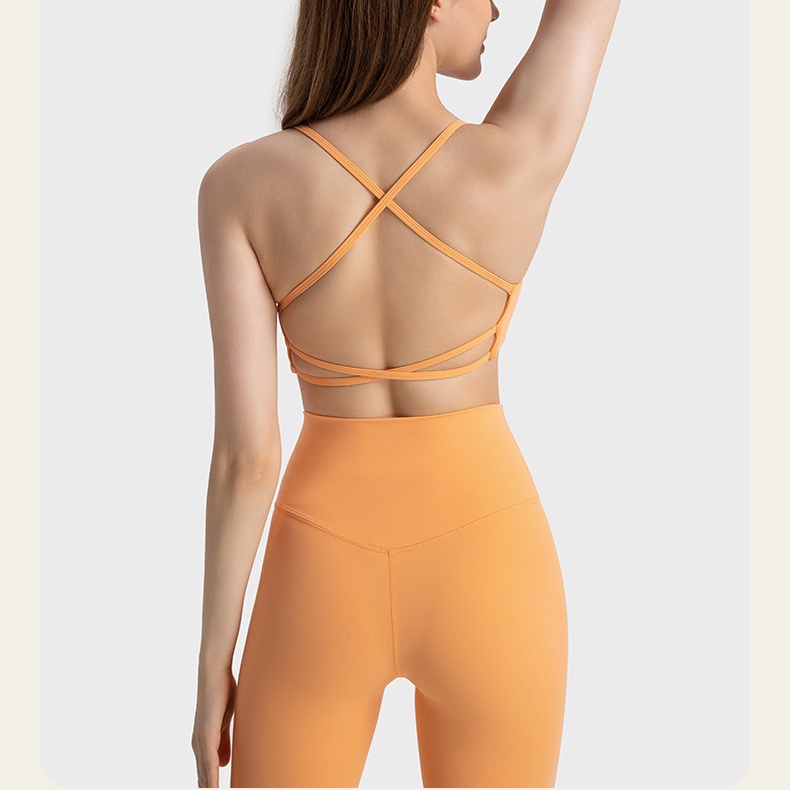 Bộ Đồ Lót Thể Thao Màu Nude Lưng Cao Chống Sốc MAGGIEYOGA