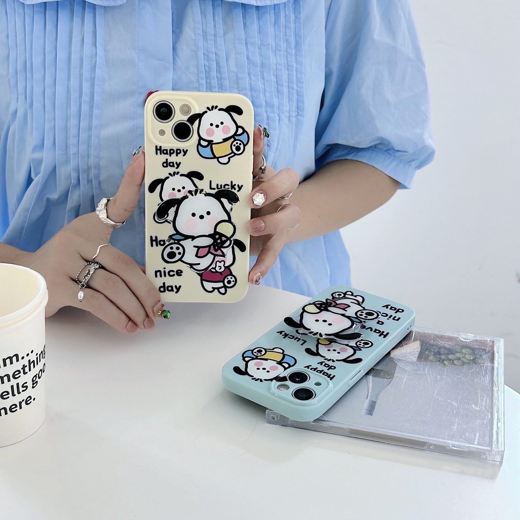 Ốp Điện Thoại TPU Dẻo Họa Tiết Hoạt Hình Chú Chó Tai To Dễ Thương Cho iPhone 13 12 11 Pro Max 14 Plus