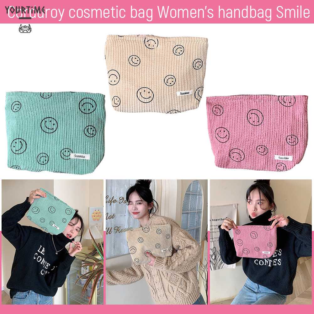 Túi Đựng Mỹ Phẩm Bằng Vải Nhung Có Thể Giặt Sạch Tiện Dụng