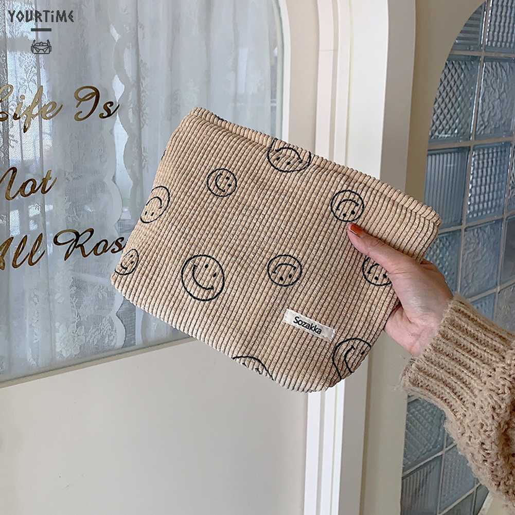 Túi Đựng Mỹ Phẩm Bằng Vải Nhung Có Thể Giặt Sạch Tiện Dụng