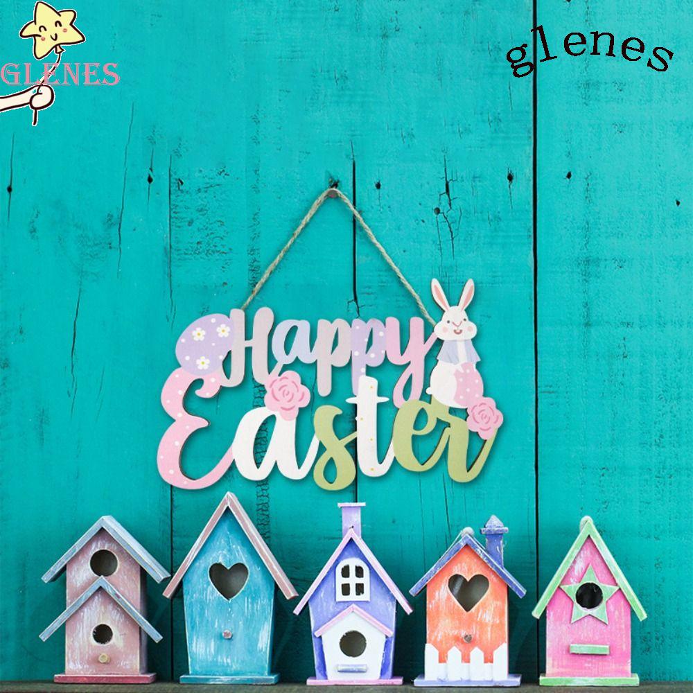 Glenes Bảng Hiệu Bằng Gỗ Đa Năng Dùng Trang Trí Nhà Cửa / Tiệc Phục Sinh DIY