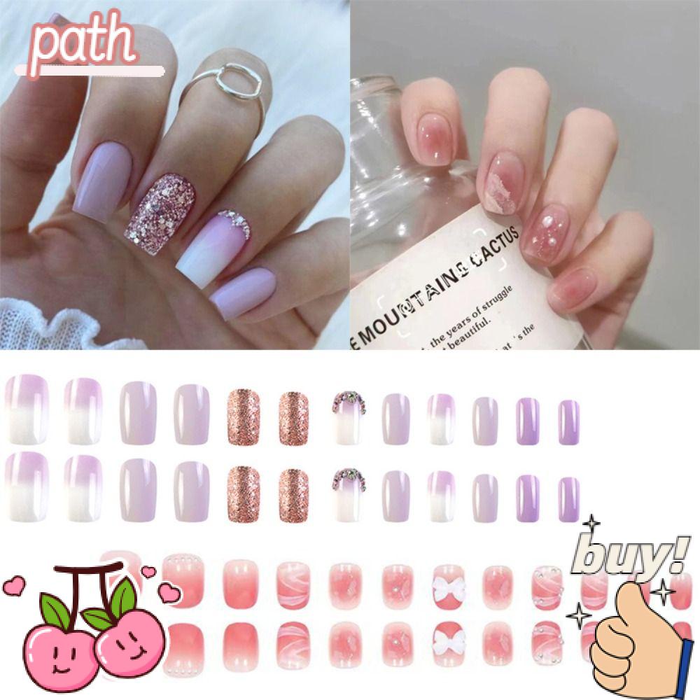 Bộ Móng Tay Giả Che Phủ Toàn Diện Đầu Vuông DIY