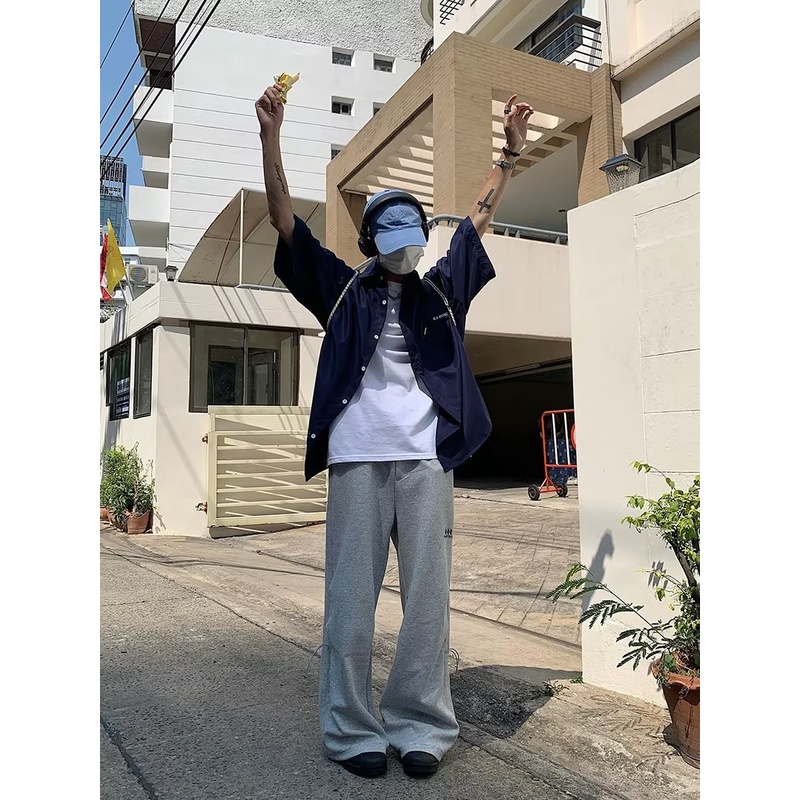 Áo Sơ Mi Tay Ngắn Dáng Rộng Thời Trang Mùa Hè Hàng Mới 2023 Dành Cho Bạn Nam