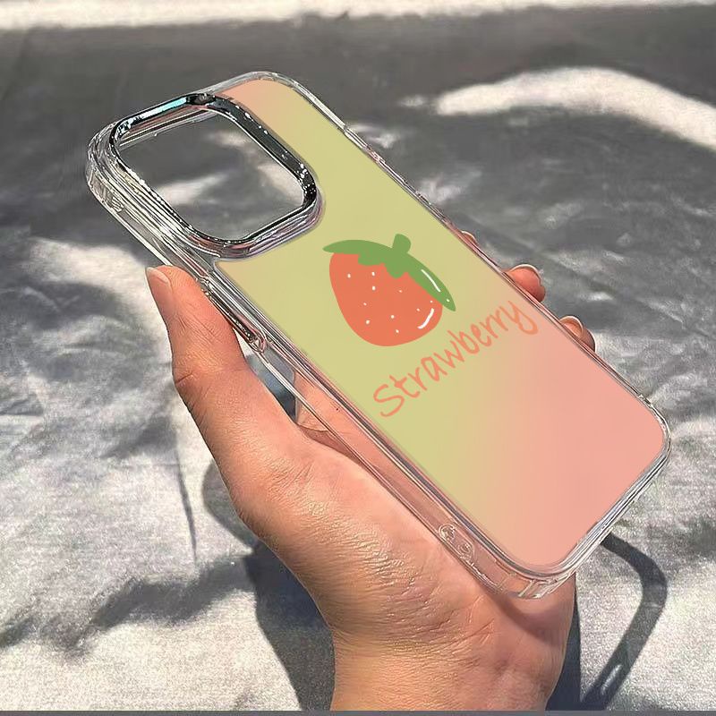 ✅Ốp Điện Thoại Dẻo Họa Tiết Trái Dâu Dễ Thương Chống Sốc Cho Iphone12 13maxplus 14pro / 711 8