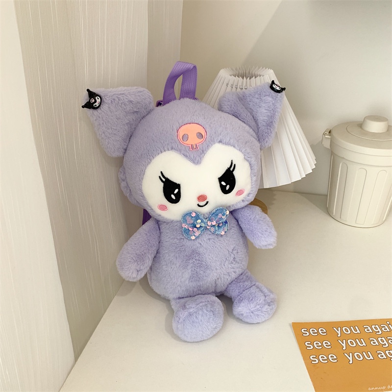 Ba Lô Búp Bê Kuromi Hoạt Hình Nhồi Bông Ba Chiều Cho Nữ