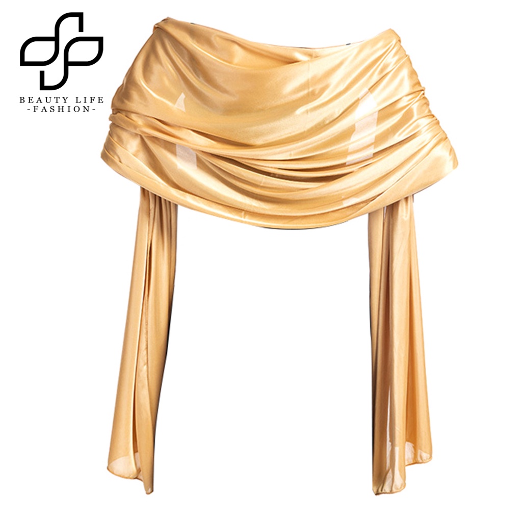 Khăn Choàng Lụa Màu Trơn Thoải Mái Thoáng Khí Dùng Khi Đi Tiệc