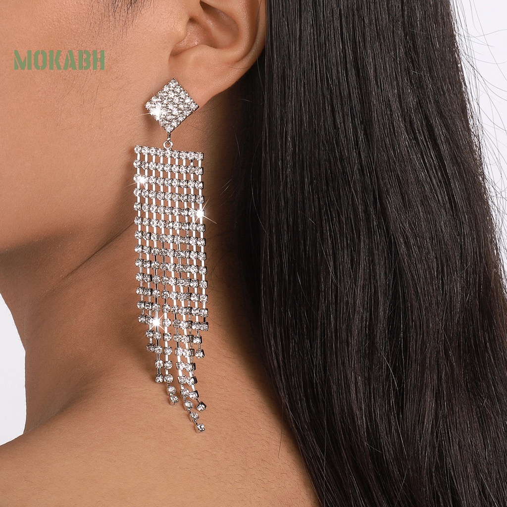 1 Đôi Bông Tai Đính Đá Lấp Lánh Phong Cách Bohemian Thời Trang Cho Nữ