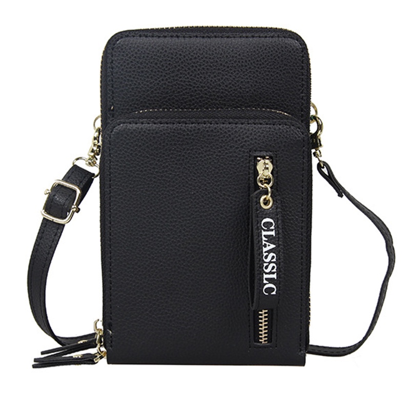 Túi Đeo Vai Đa Năng Màu Trơn Có Khóa Kéo Thời Trang Phong Cách Hàn Quốc Cho Nữ