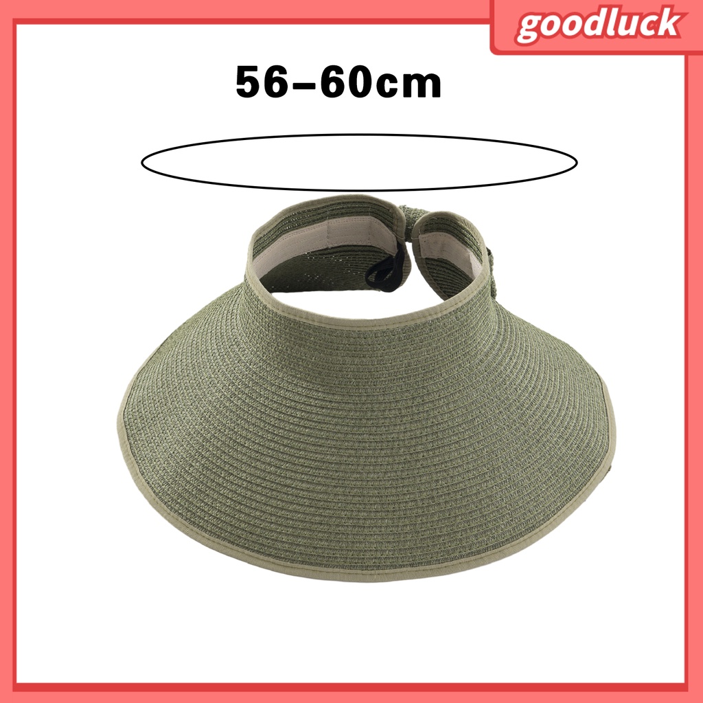 Mũ Chống Nắng Rộng Vành Hở Chóp Hấp Thụ Mồ Hôi Đính Nơ Sau Lưng