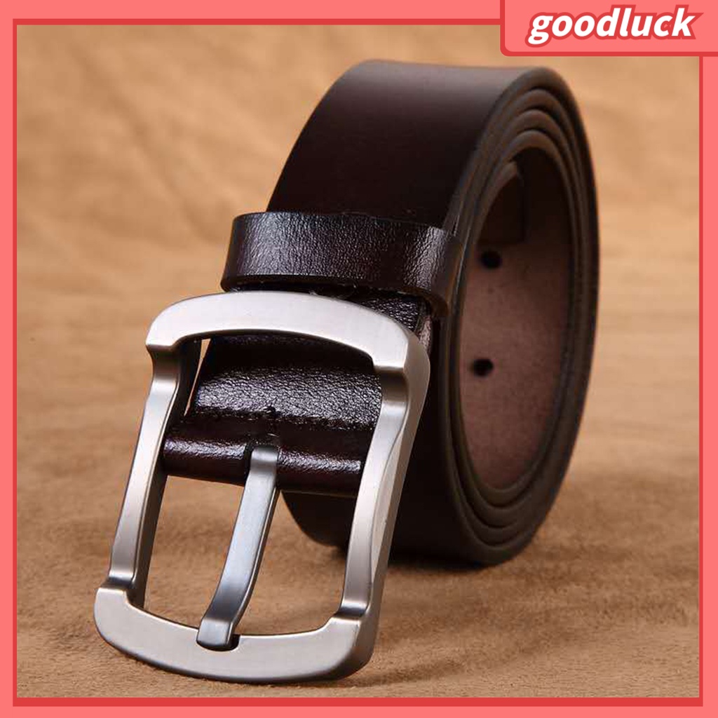 Thắt Lưng Da Giả Dày Màu Trơn Chống Vỡ / Mài Mòn Phong Cách Vintage Cho Nam