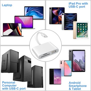 Đầu Đọc Thẻ Nhớ OTG USB 3.0 3 Trong 1 Cho iPhone / Android / Type C