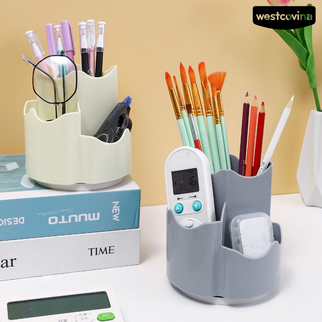 [WSTN]✎Giá Đỡ Cọ Trang Điểm Bằng Nhựa Cỡ Lớn Có Thể Xoay Tiện Dụng