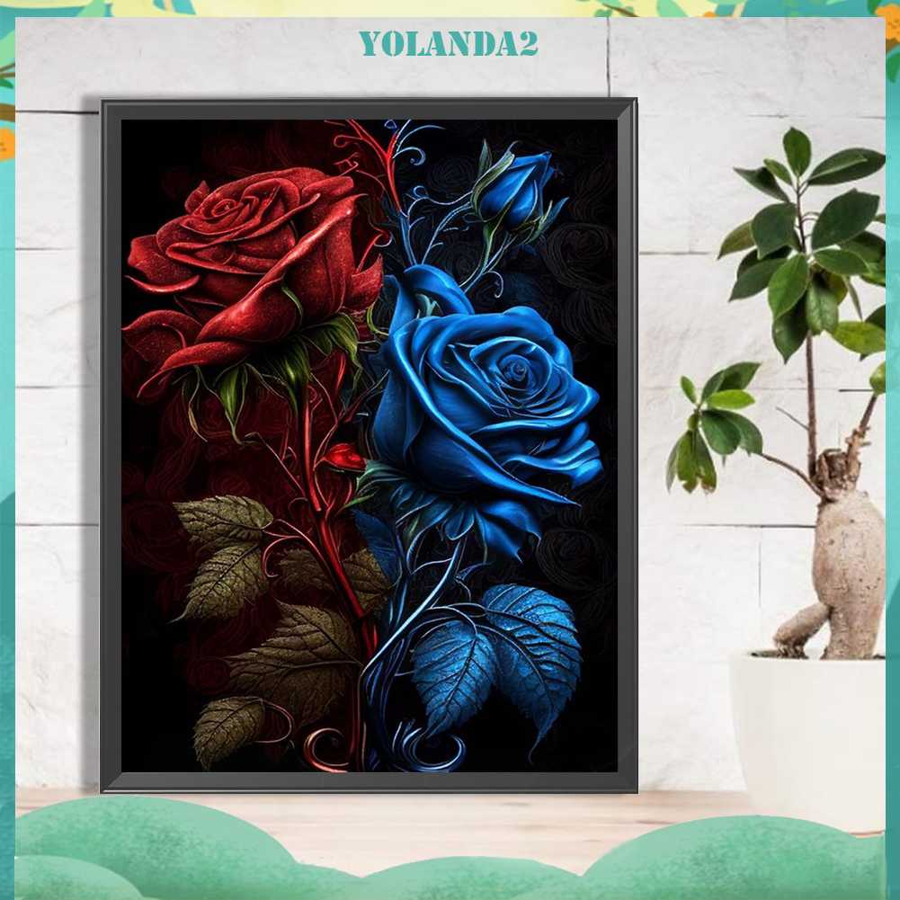 Tranh Đính Đá Kim Cương Toàn Bộ 5D DIY Hình Vẽ Hoa Hồng