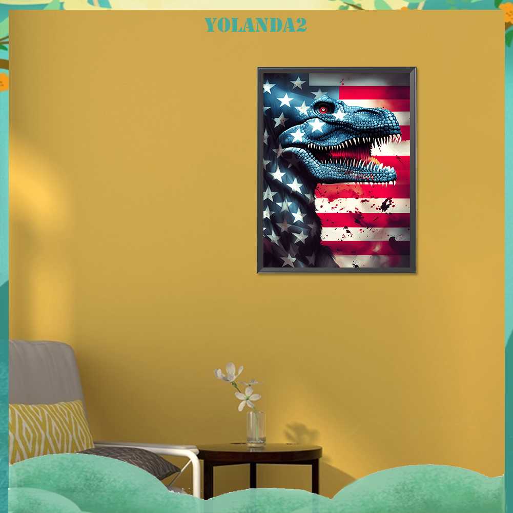 Tranh Đính Đá Kim Cương Toàn Bộ 5D DIY Hình Cờ Mỹ